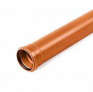Труба канализационная наружная 110х 250 мм, SN4, толщина стенок 3.2мм, оранж. - фото